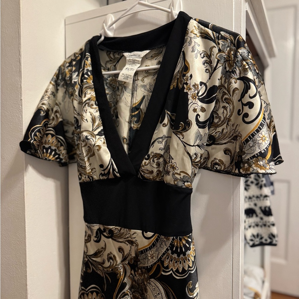 Speechless Black and Gold Midi Dress